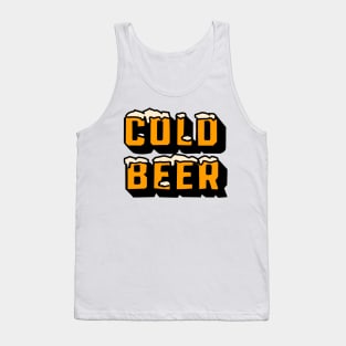 Vibrant and Minimalist Cold Beer Typography Tank Top